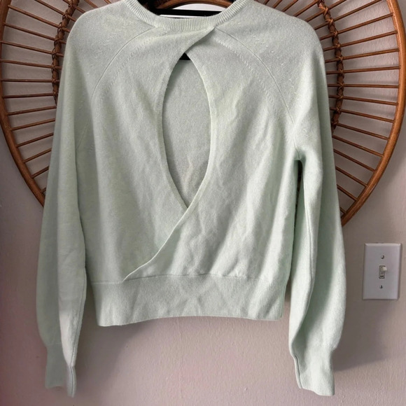 Naadam open back green cashmere sweater size small - Picture 1 of 7